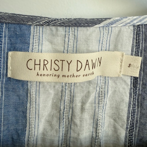 Christy Dawn Striped Seersucker Blouse Blue Small - Picture 3 of 7